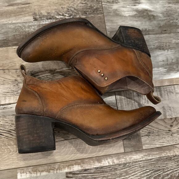 Freebird By Steven Sadie Womens Ankle Booties 9 Brown Distressed Leather Oxford - Picture 7 of 10